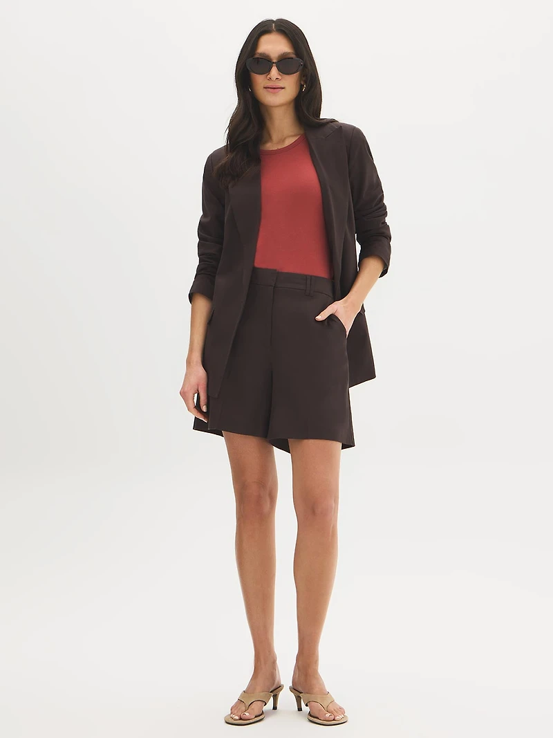 Camisole côtelée en mélange de coton