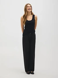 Cotton-Blend Scoop Neck Tank Top