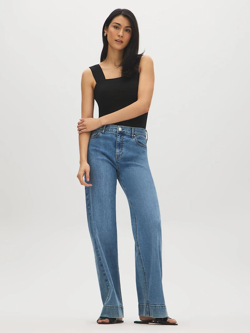Camisole en mélange de coton à bretelles épaisses