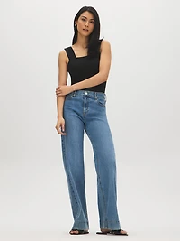 Camisole en mélange de coton à bretelles épaisses