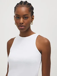 Camisole côtelée en mélange de coton