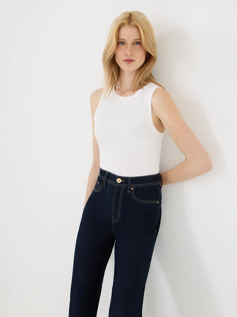 Camisole côtelée à col montant