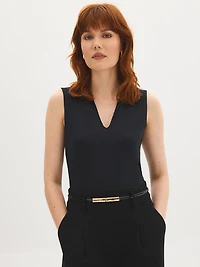 Double Layer Deep V-Neck Tank Top