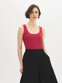 Double Layer Scoop Neck Tank Top
