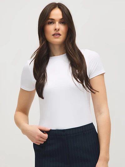 T-shirt à double épaisseur et col rond