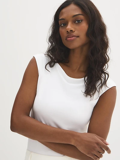 Haut à double épaisseur et col bateau