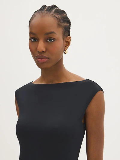 Double Layer Boat Neck Top