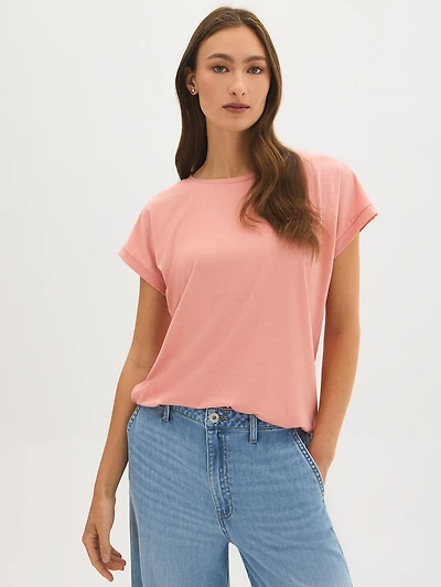 T-shirt à manches dolman revers