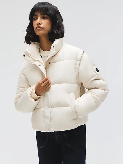 Veste matelassée courte avec manches amovibles