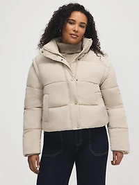 Short Puffer With Removable Sleeves