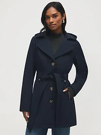 Trench mi-long à capuche