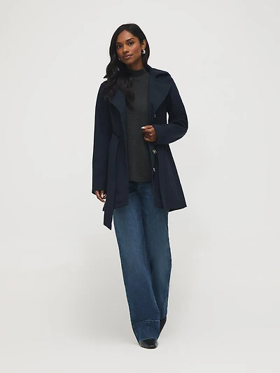 Trench mi-long à capuche