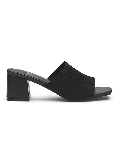 Sandales tricotées à talon bloc