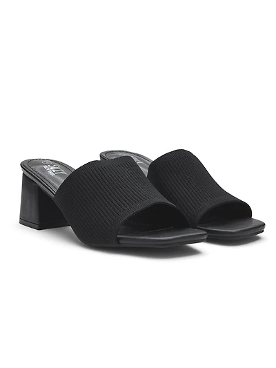 Knit Block Heel Sandals