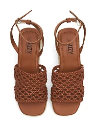 Faux Leather Woven Sandals