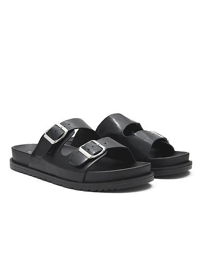 Sandales à enfiler en faux cuir