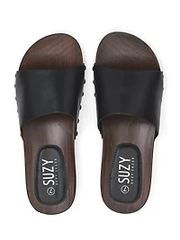 Sabots à plateforme en faux cuir