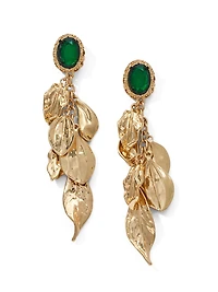 Boucles d'oreilles linéaires à pierres précieuses