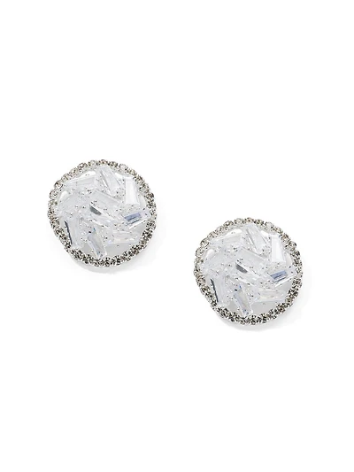 Baguette Button Earrings