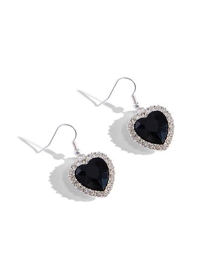 Pavé Contour Heart Earrings