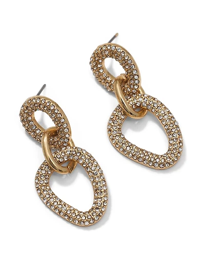 Boucles d'oreilles en maillons pavés
