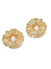 Boutons d'oreilles floraux à perle