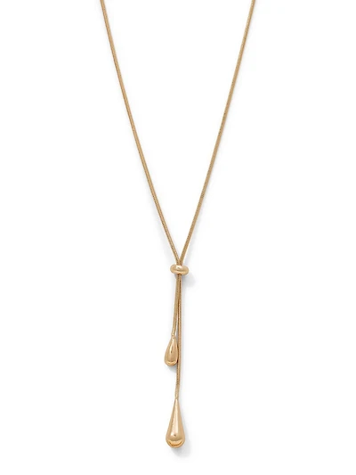 Collier lariat avec pendentif en forme de goutte