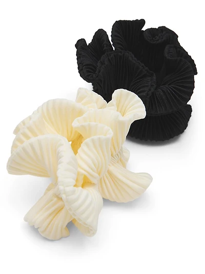 2-Pack Of Pleated Scrunchies
