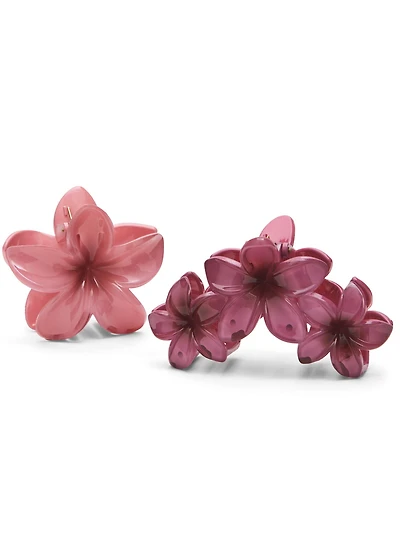 Lot de 2 barrettes à fleurs