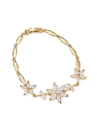 Bracelet en chaîne orné de fleurs en cristal