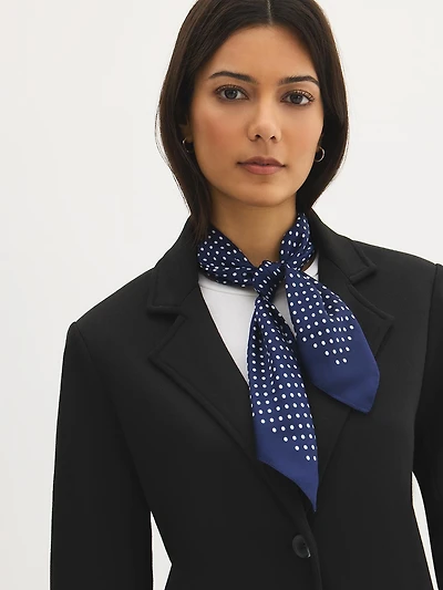 Foulard en soie à imprimé pois