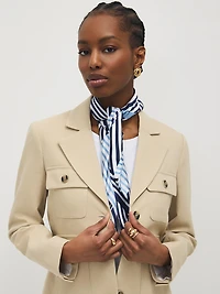 Striped Silk-Like Scarf