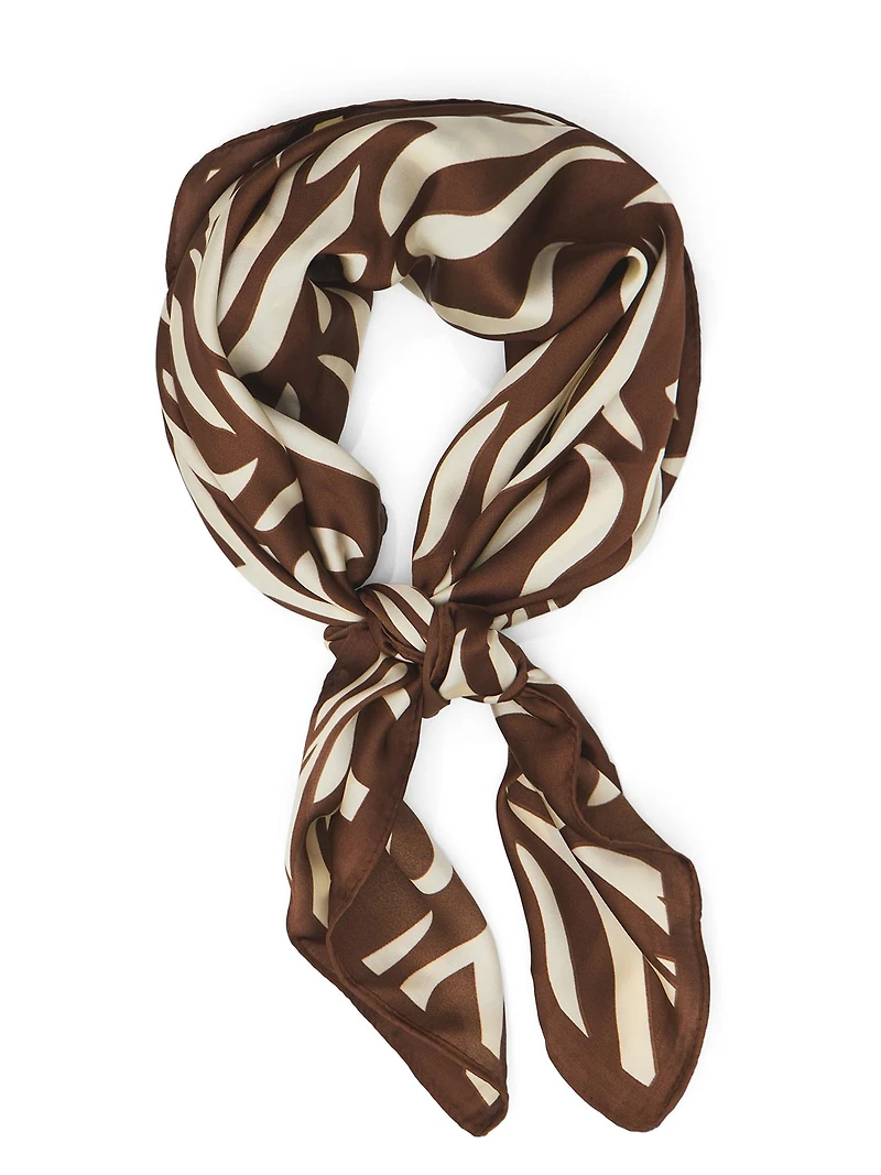 Zebra Print Silk-Like Scarf