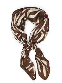 Zebra Print Silk-Like Scarf