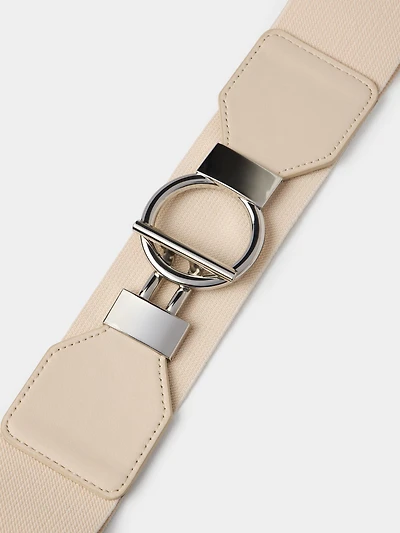 Elastic Belt With Round Toggle Buckle