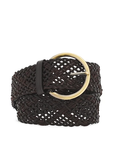 Ceinture tressée en faux cuir