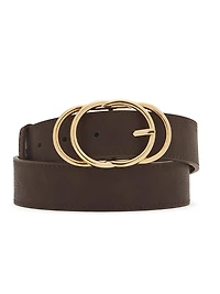 Ceinture en faux cuir avec boucle dorée