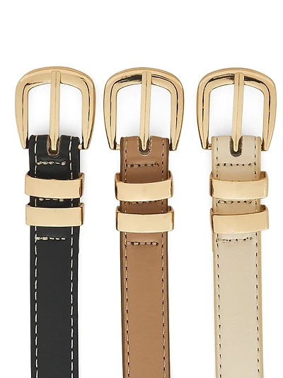 Paquet de 3 ceintures en faux cuir