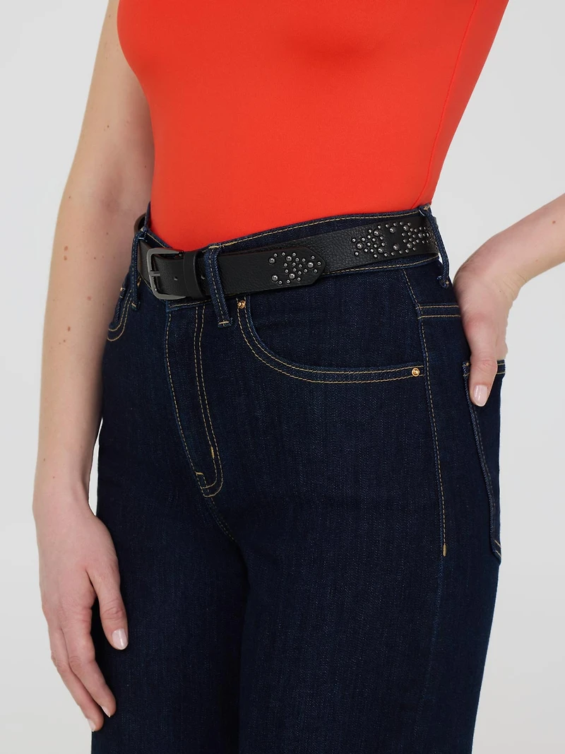Studded Faux Leather Belt