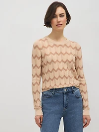 Wave Pattern Pointelle Sweater