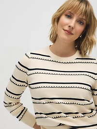 Chandail à rayures avec surpiqûres