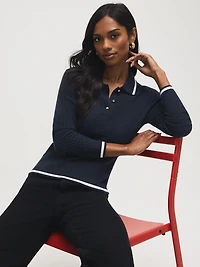 Johnny Collar Cable Knit Sweater