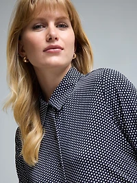 Button-Up Polka-Dot Blouse