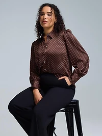 Polka Dot Satin Blouse