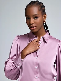 Blouse à effet satiné