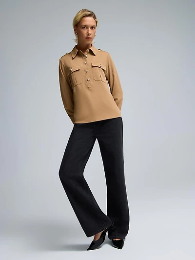 Blouse à enfiler en sergé
