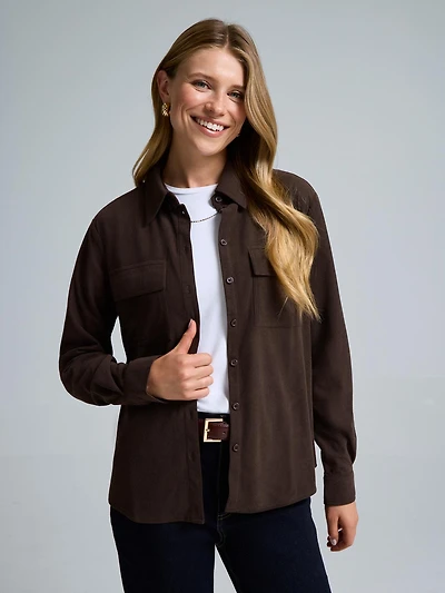 Blouse en corduroy boutonnée sur le devant