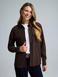 Blouse en corduroy boutonnée sur le devant