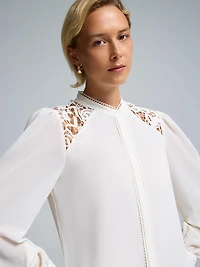 Lace Detail Chiffon Blouse