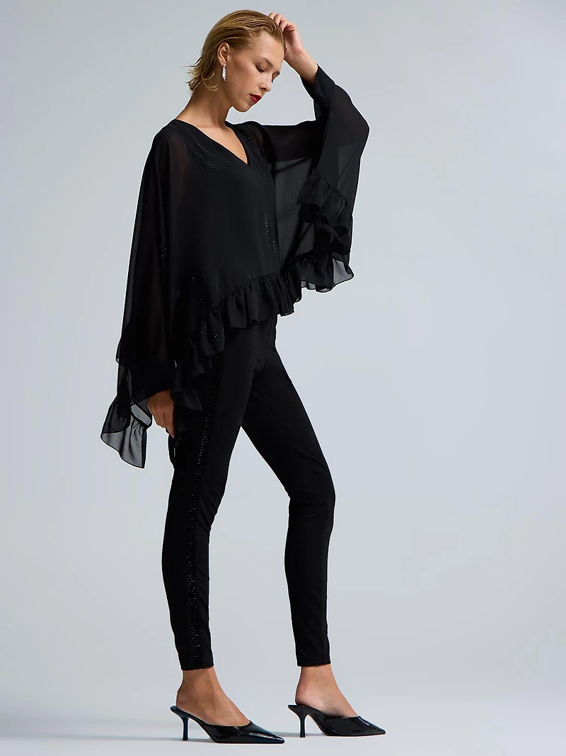 Blouse en mousseline avec cape